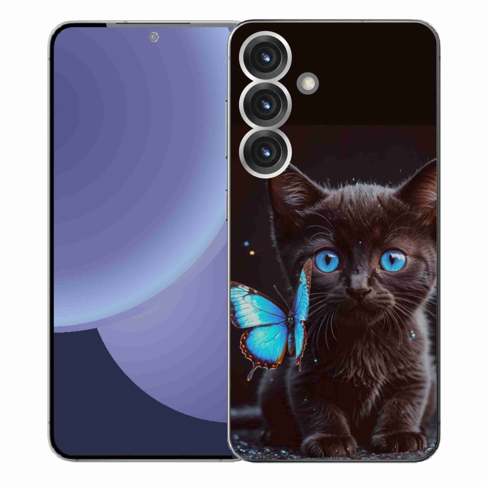 Gélový kryt mmCase na Samsung Galaxy S25+ - čierne mačiatko 3