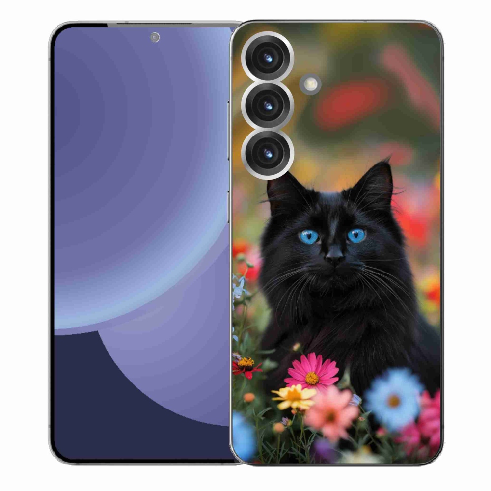 Gélový kryt mmCase na Samsung Galaxy S25+ - čierne mačiatko 4