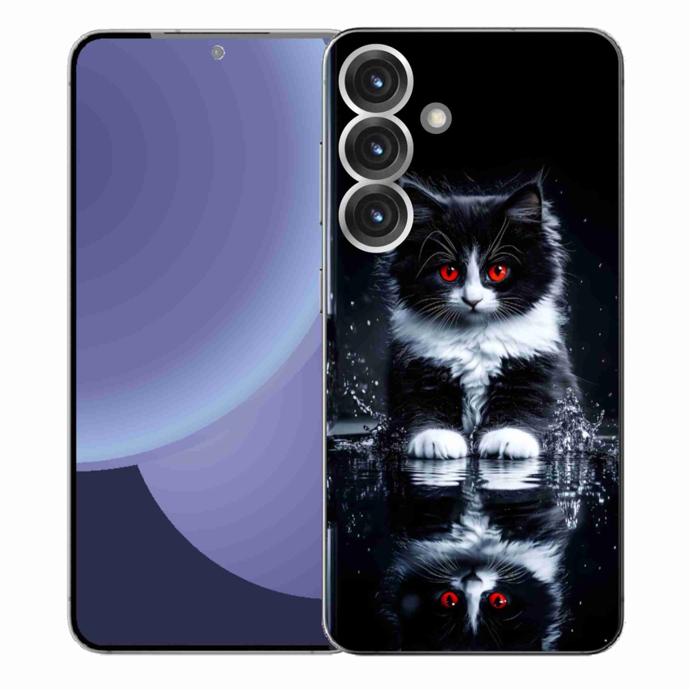 Gélový kryt mmCase na Samsung Galaxy S25+ - čiernobiele mačiatko