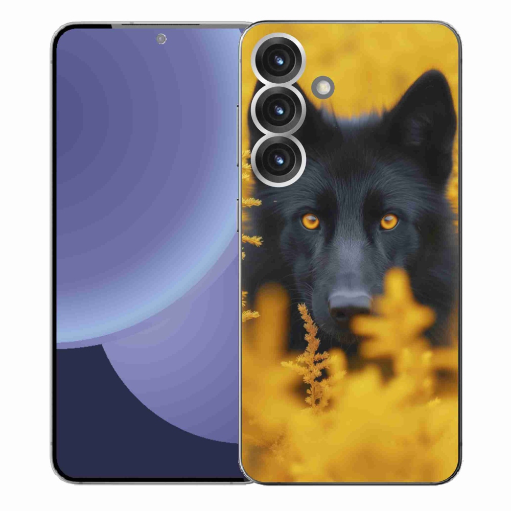 Gélový kryt mmCase na Samsung Galaxy S25+ - čierny vlk 2