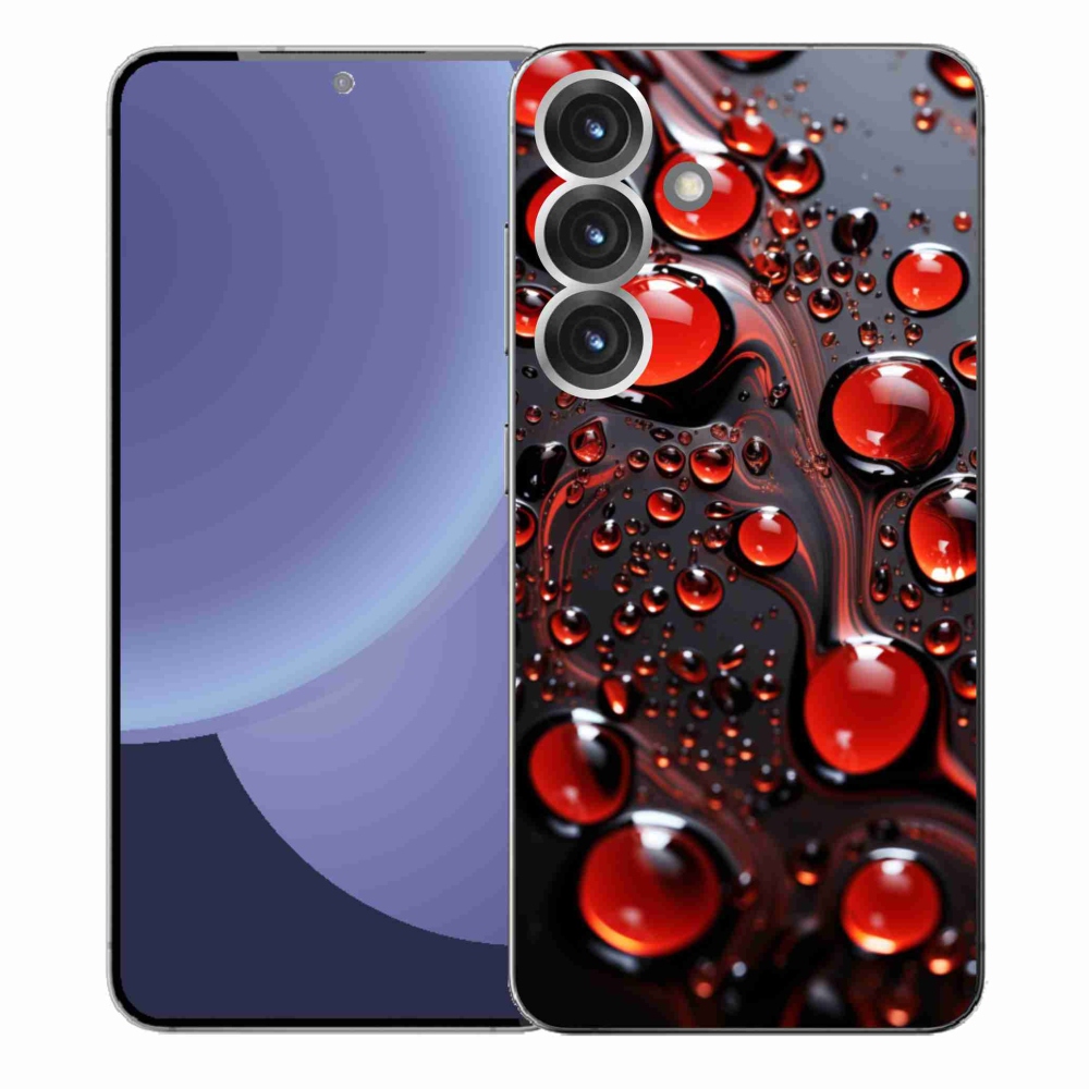 Gélový kryt mmCase na Samsung Galaxy S25+ - červené kvapky 2