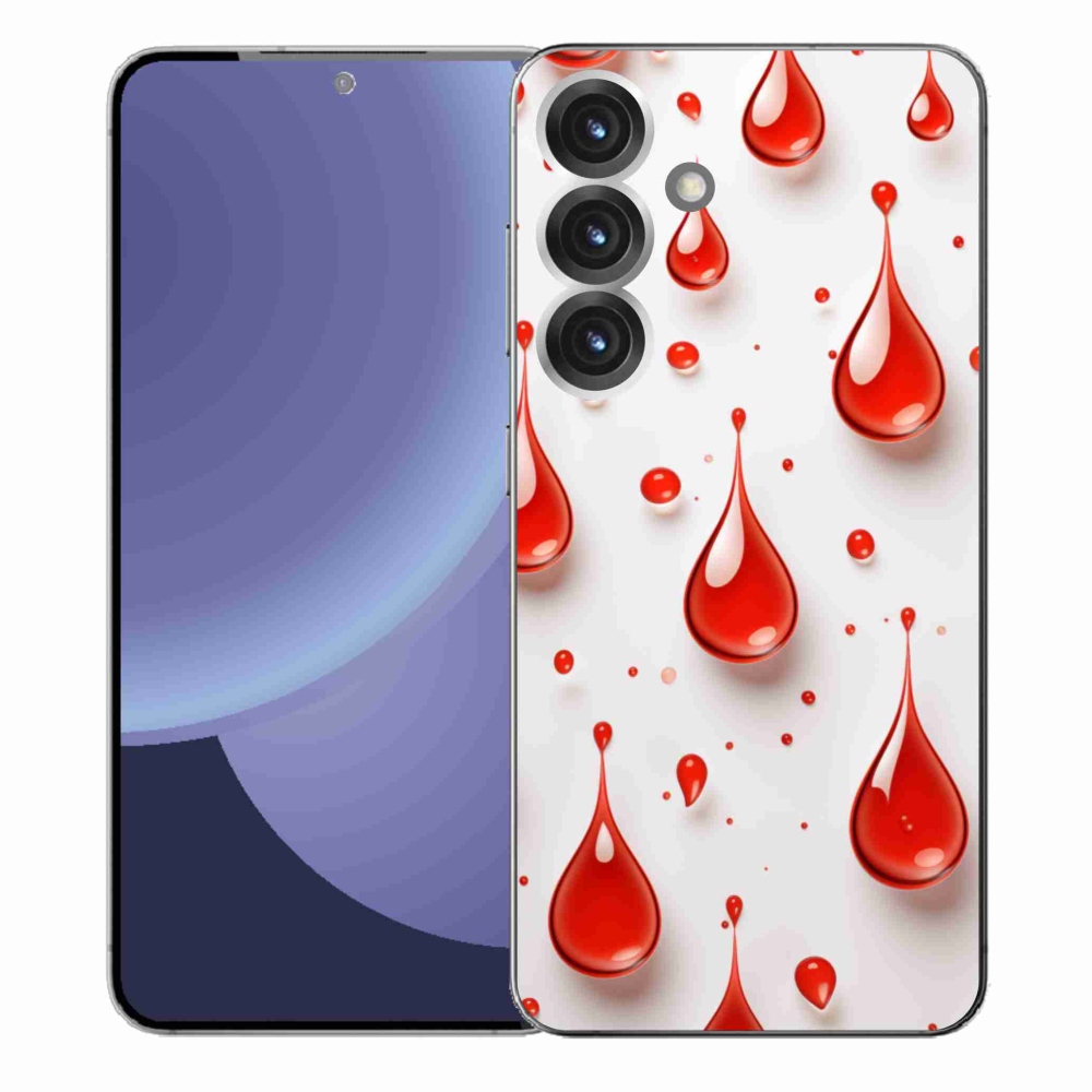 Gélový kryt mmCase na Samsung Galaxy S25+ - červené kvapky