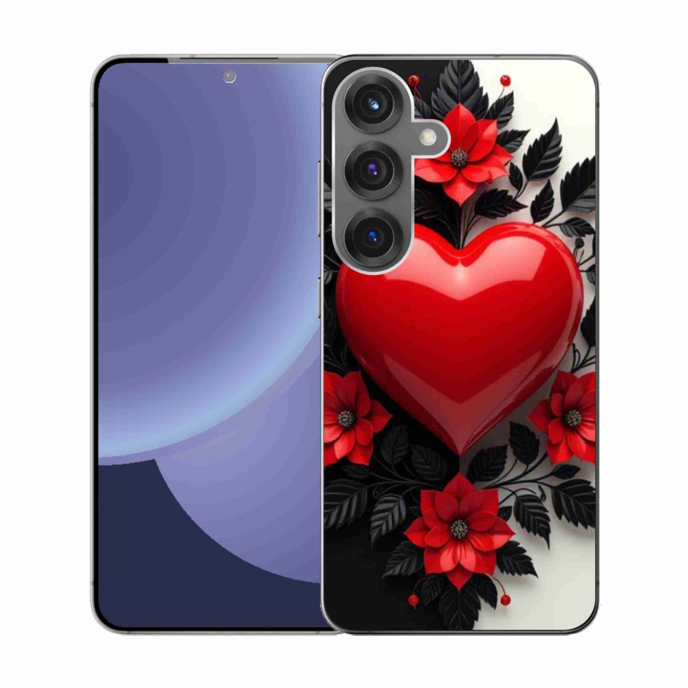 Gélový kryt mmCase na Samsung Galaxy S25 - červené srdce