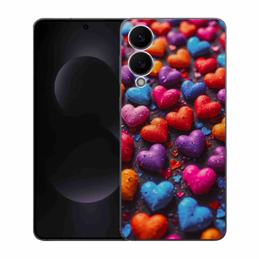 Gélový kryt mmCase na Samsung Galaxy S25 Edge - farebné srdcia