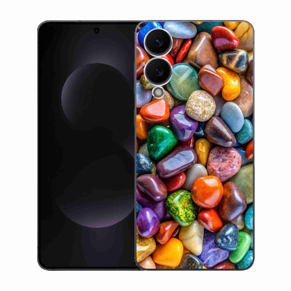 Gélový kryt mmCase na Samsung Galaxy S25 Edge - farebné kamienky