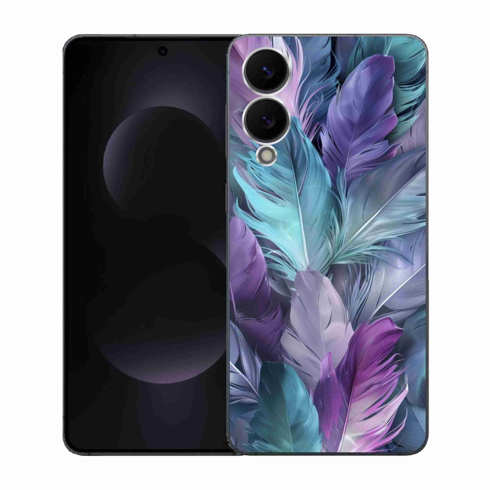 Gélový kryt mmCase na Samsung Galaxy S25 Edge - farebné perie 2