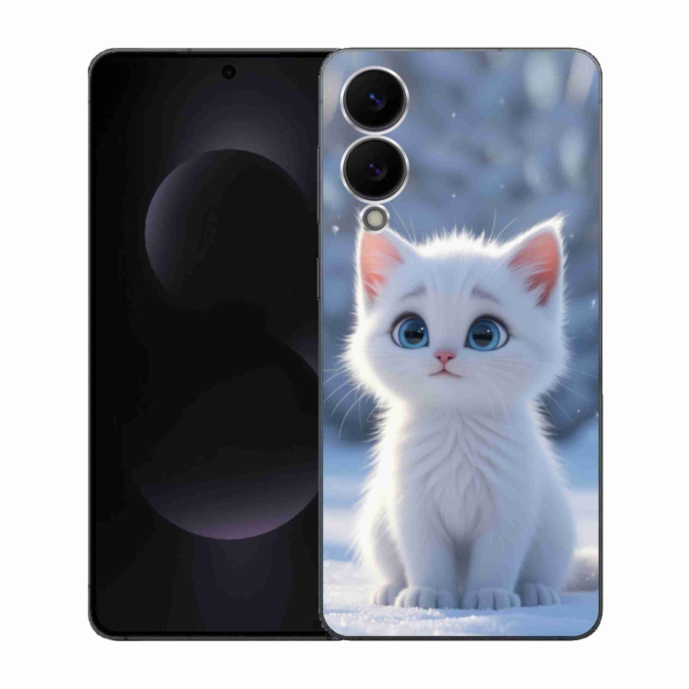 Gélový kryt mmCase na Samsung Galaxy S25 Edge - biele mačiatko 3