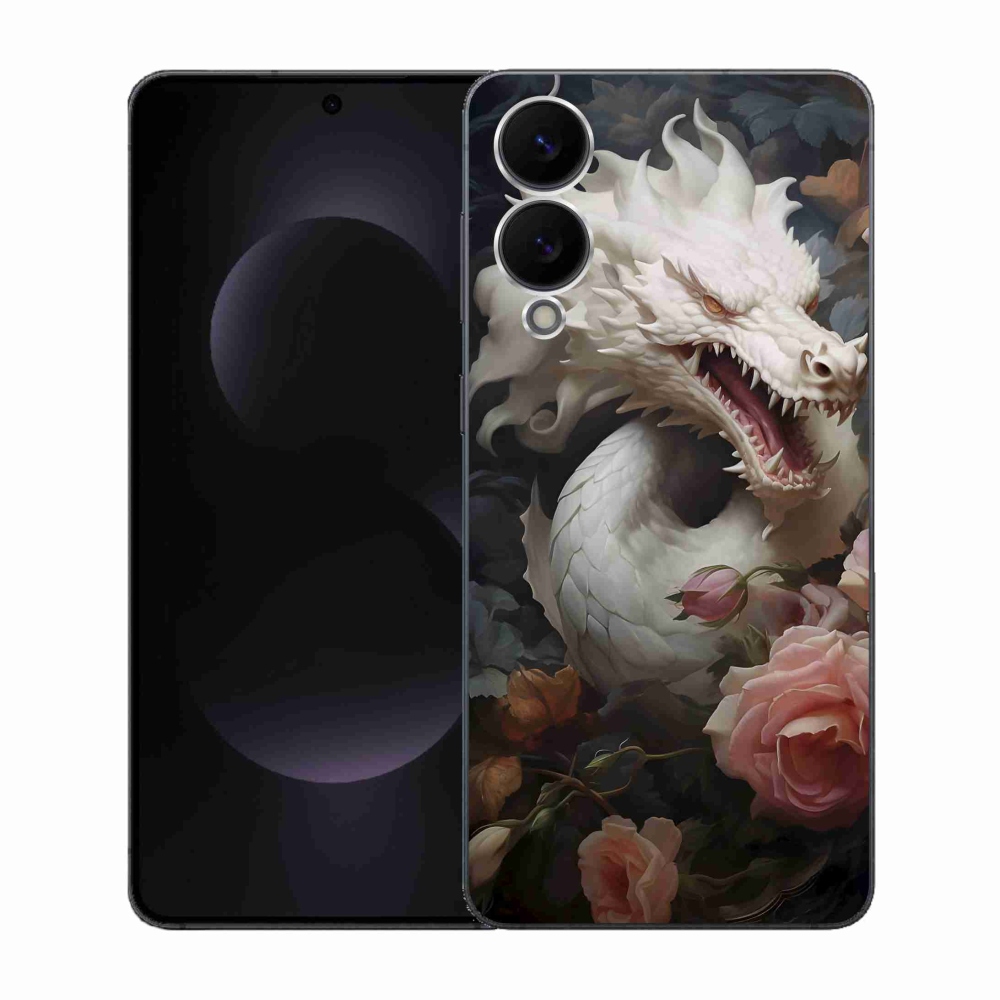 Gélový kryt mmCase na Samsung Galaxy S25 Edge - biely drak