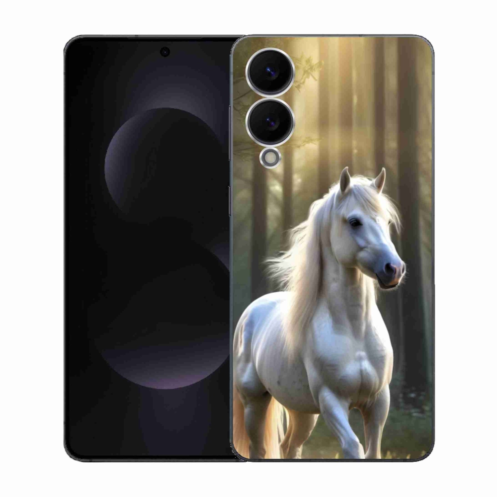 Gélový kryt mmCase na Samsung Galaxy S25 Edge - biely kôň 3