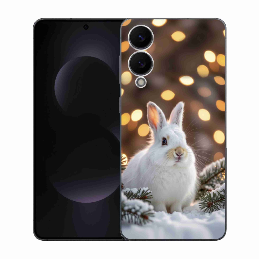 Gélový kryt mmCase na Samsung Galaxy S25 Edge - biely zajac