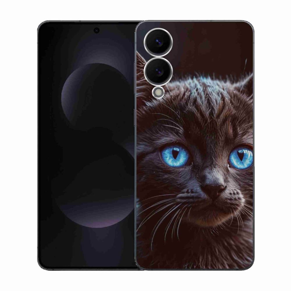 Gélový kryt mmCase na Samsung Galaxy S25 Edge - čierne mačiatko 2