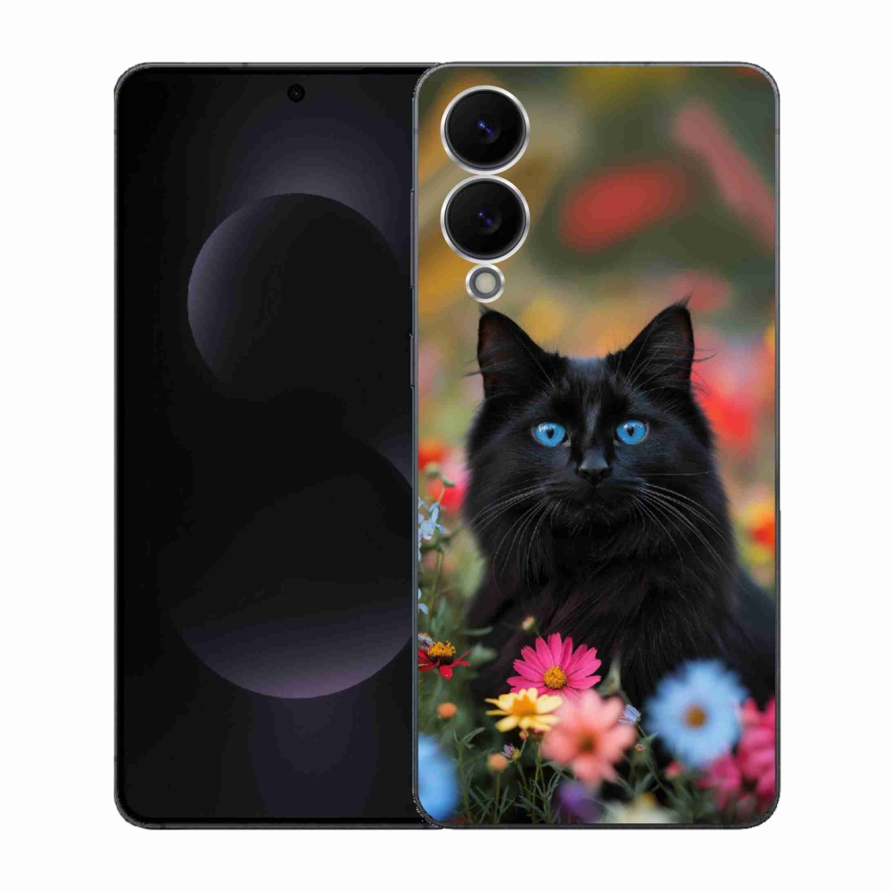 Gélový kryt mmCase na Samsung Galaxy S25 Edge - čierne mačiatko 4