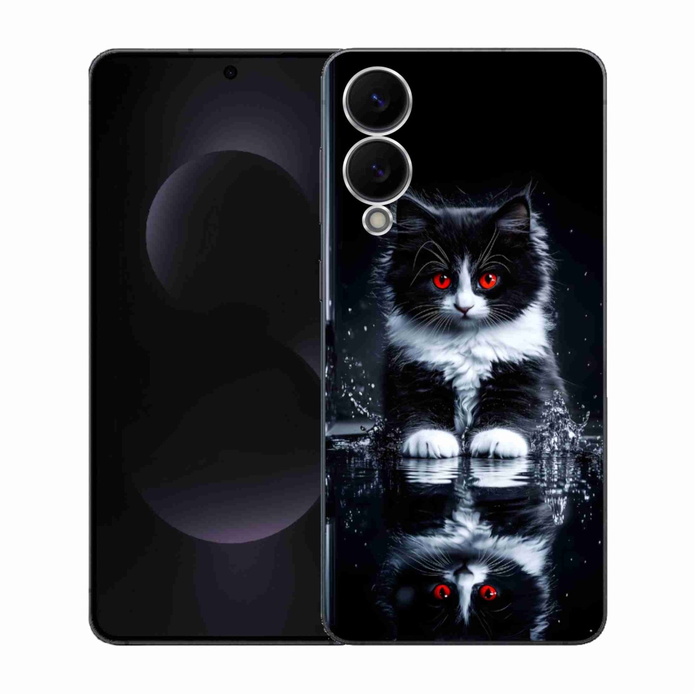 Gélový kryt mmCase na Samsung Galaxy S25 Edge - čiernobiele mačiatko