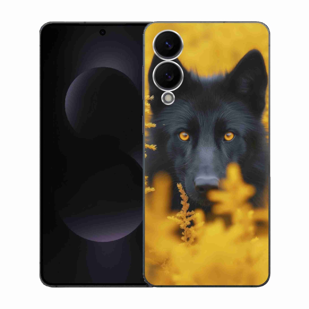 Gélový kryt mmCase na Samsung Galaxy S25 Edge - čierny vlk 2