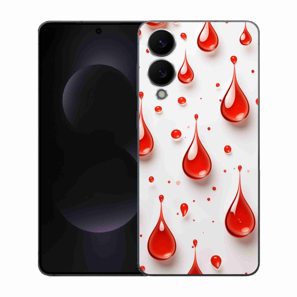 Gélový kryt mmCase na Samsung Galaxy S25 Edge - červené kvapky