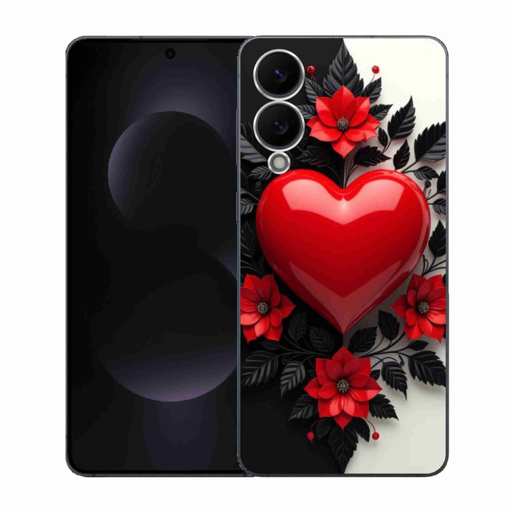 Gélový kryt mmCase na Samsung Galaxy S25 Edge - červené srdce