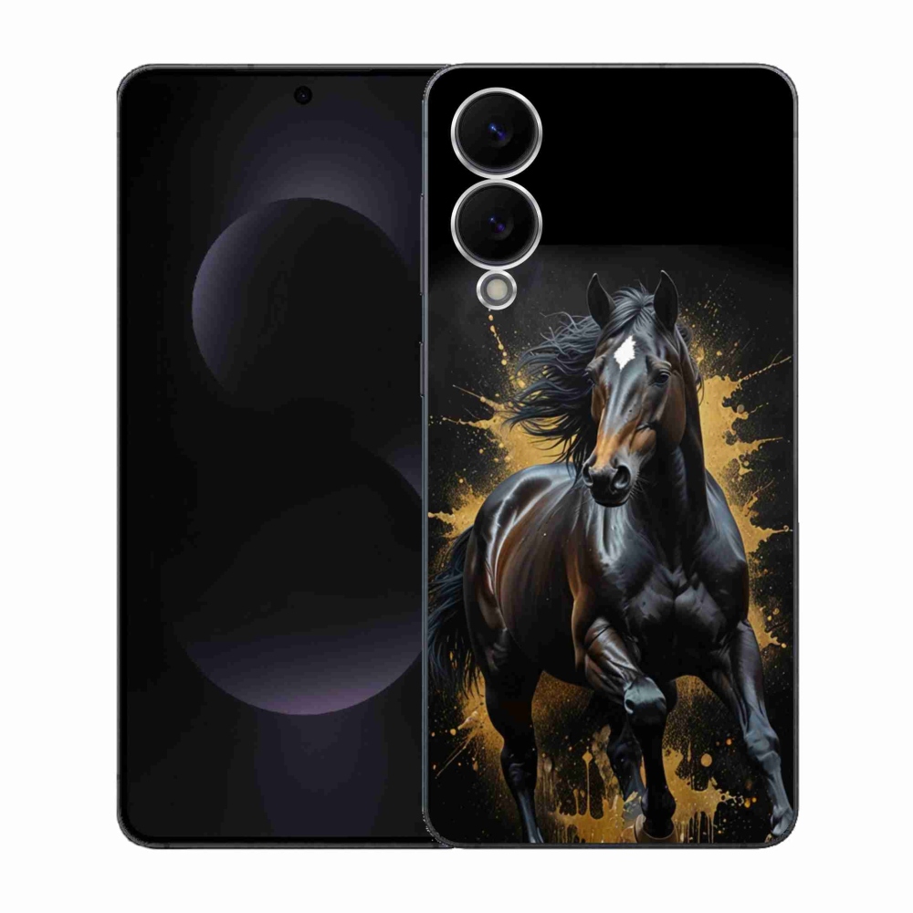 Gélový kryt mmCase na Samsung Galaxy S25 Edge - elegantný čierny žrebec