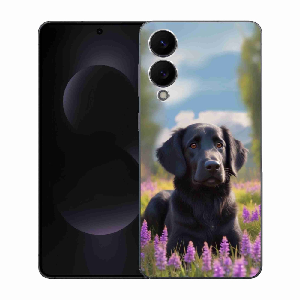 Gélový kryt mmCase na Samsung Galaxy S25 Edge - elegantný čierny retriever