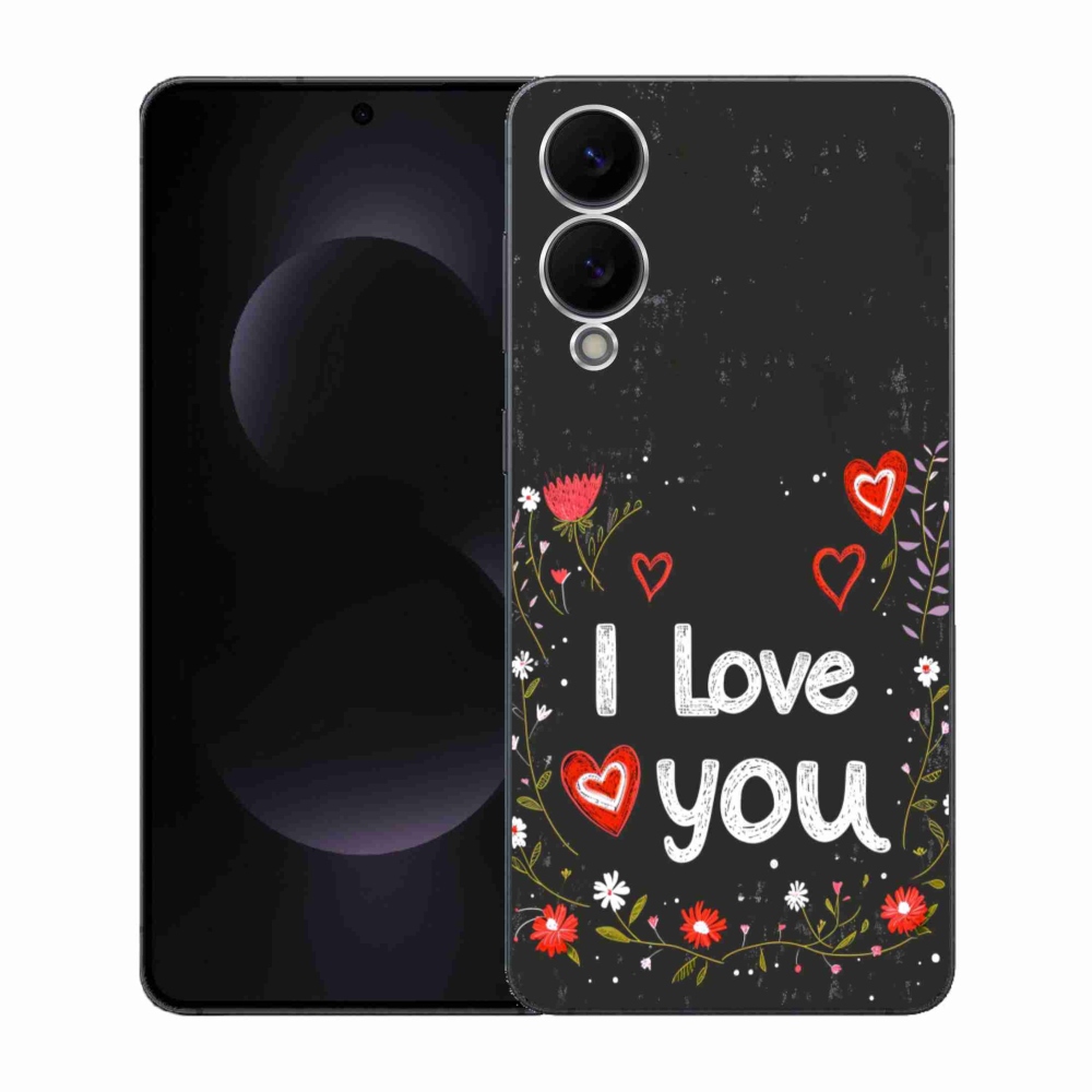 Gélový kryt mmCase na Samsung Galaxy S25 Edge - I love you čierne pozadie