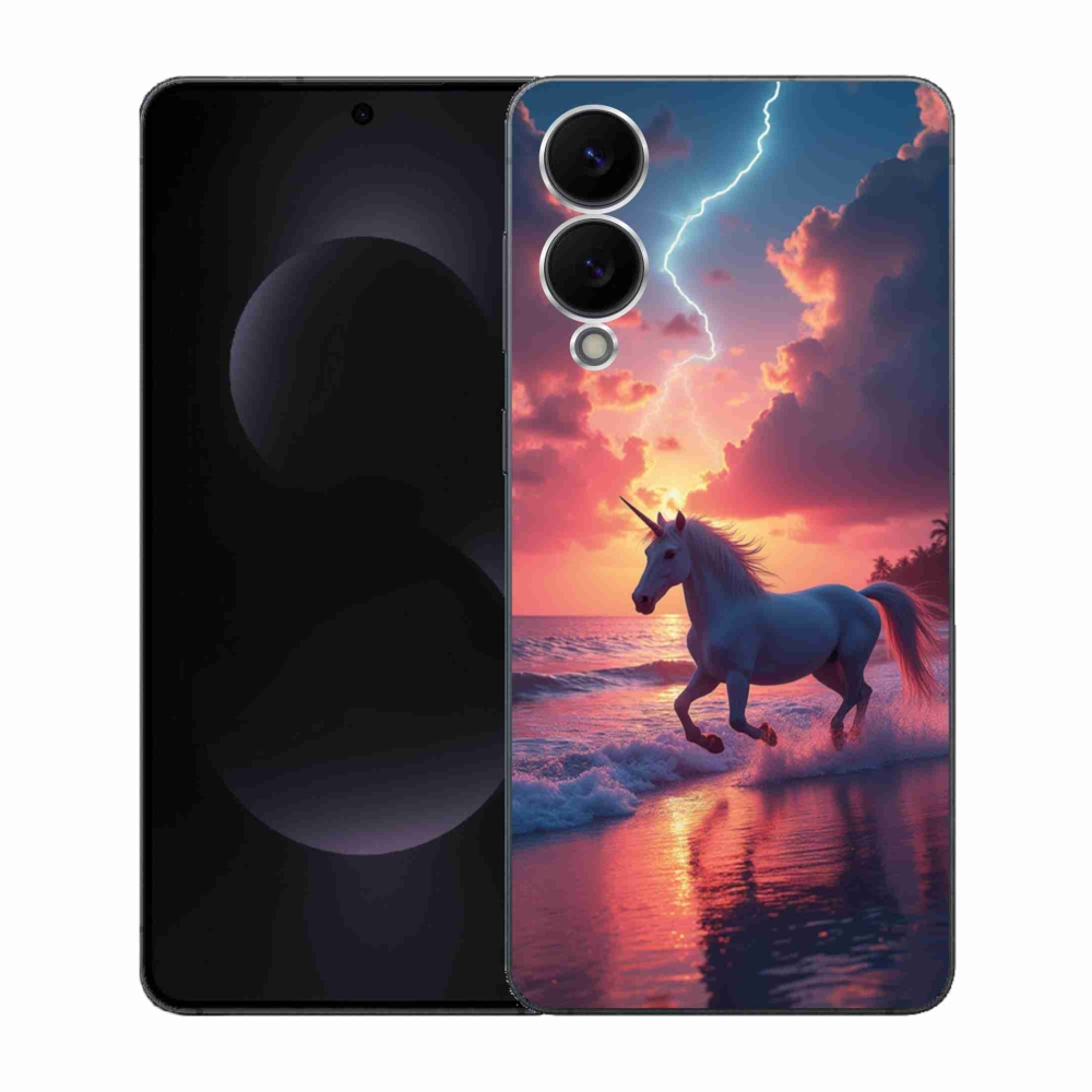 Gélový kryt mmCase na Samsung Galaxy S25 Edge - jednorožec na pláži