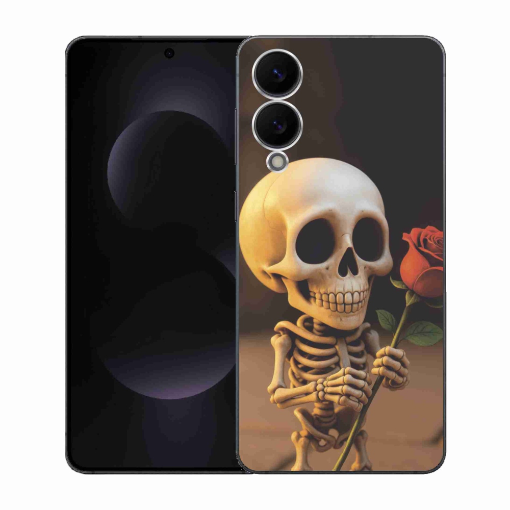 Gélový kryt mmCase na Samsung Galaxy S25 Edge - kostlivec s ružou