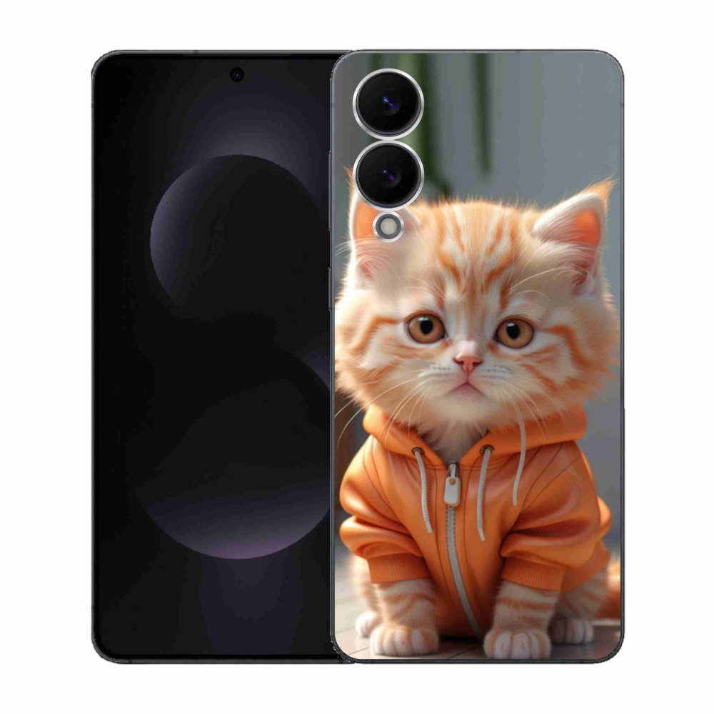 Gélový kryt mmCase na Samsung Galaxy S25 Edge - mačiatko v mikine