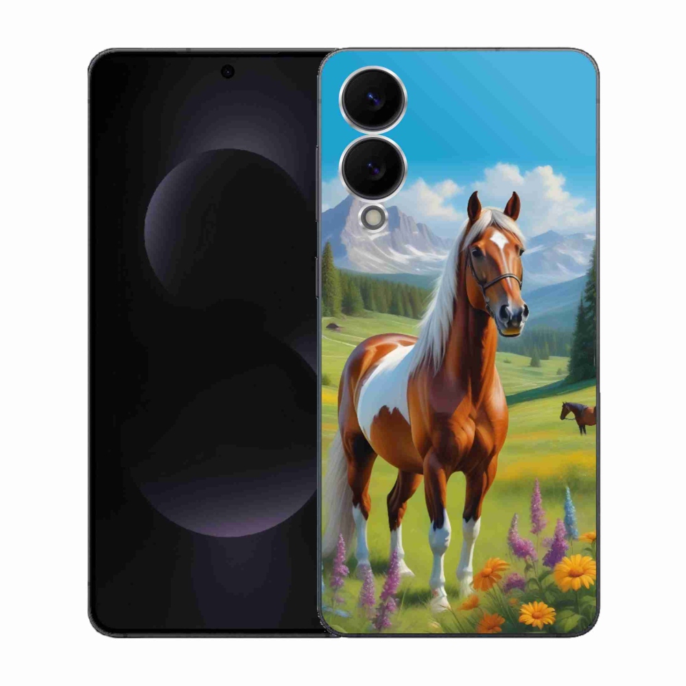 Gélový kryt mmCase na Samsung Galaxy S25 Edge - kôň na lúke