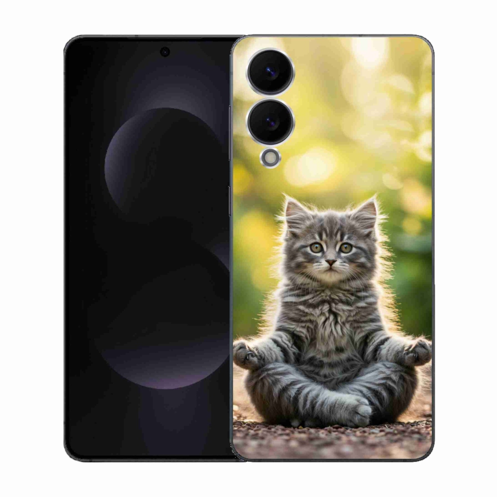 Gélový kryt mmCase na Samsung Galaxy S25 Edge - meditujúce mačiatko