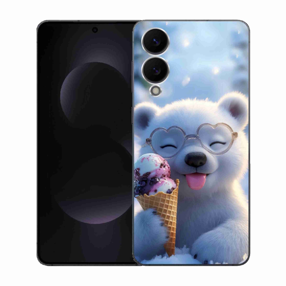 Gélový kryt mmCase na Samsung Galaxy S25 Edge - medvedík so zmrzlinou