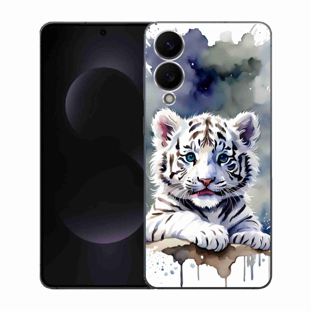 Gélový kryt mmCase na Samsung Galaxy S25 Edge - mláďa bieleho tigra