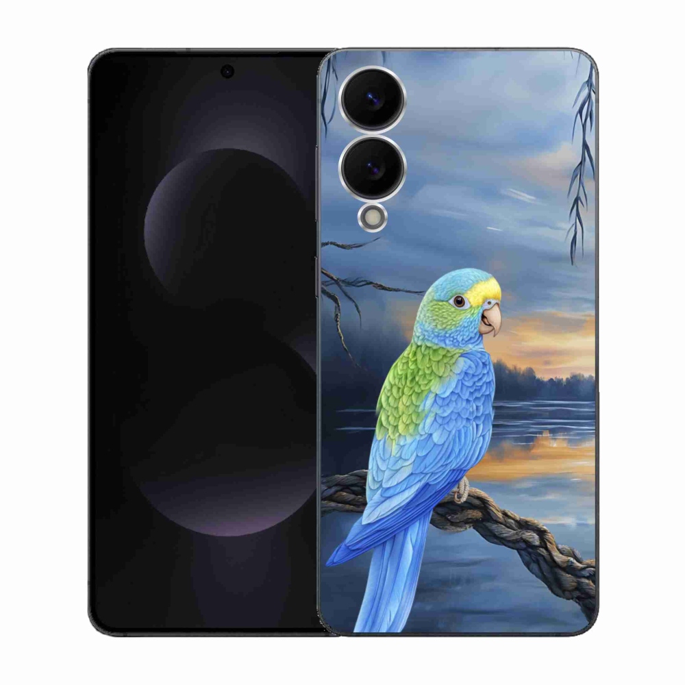 Gélový kryt mmCase na Samsung Galaxy S25 Edge - modrý papagáj