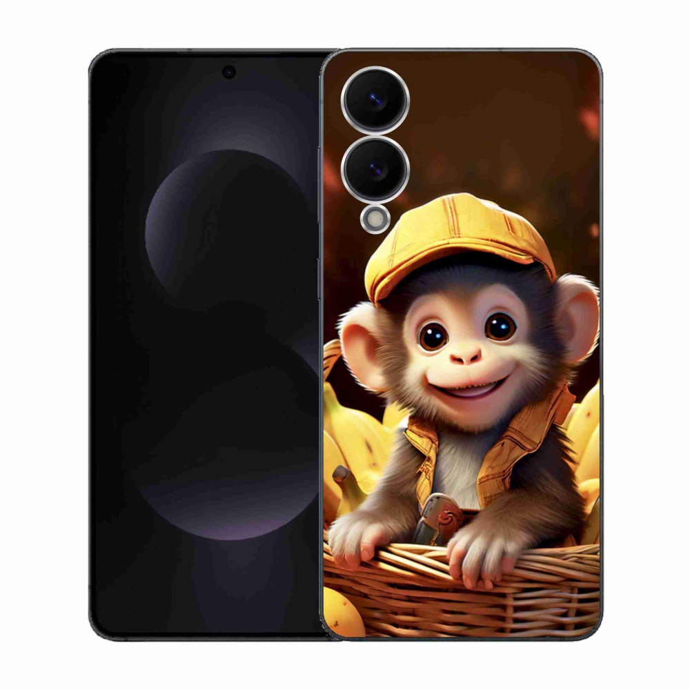 Gélový kryt mmCase na Samsung Galaxy S25 Edge - opice v košíku