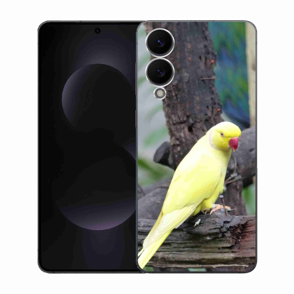 Gélový kryt mmCase na Samsung Galaxy S25 Edge - papagáj alexander žltý