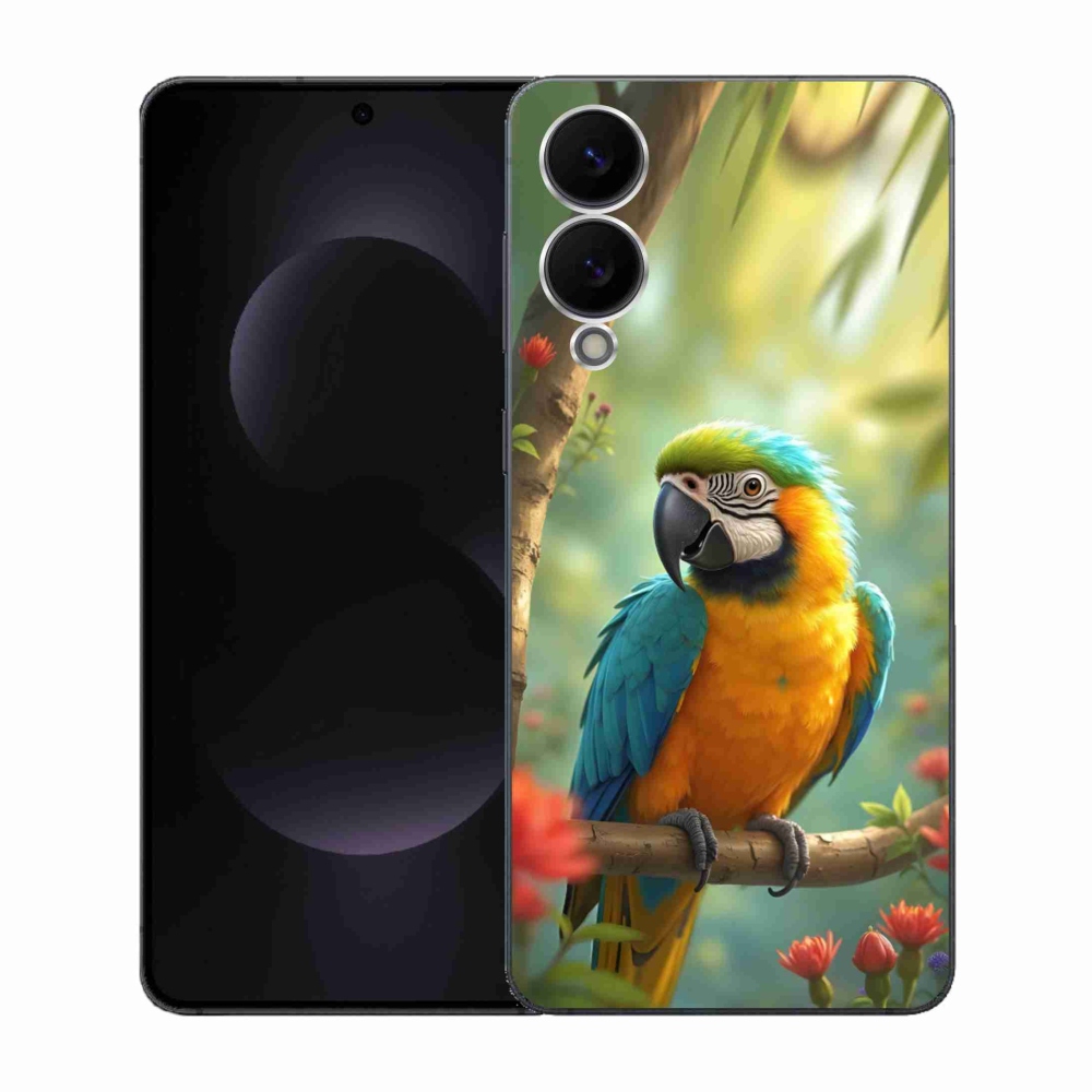 Gélový kryt mmCase na Samsung Galaxy S25 Edge - papagáj ara modrožltá