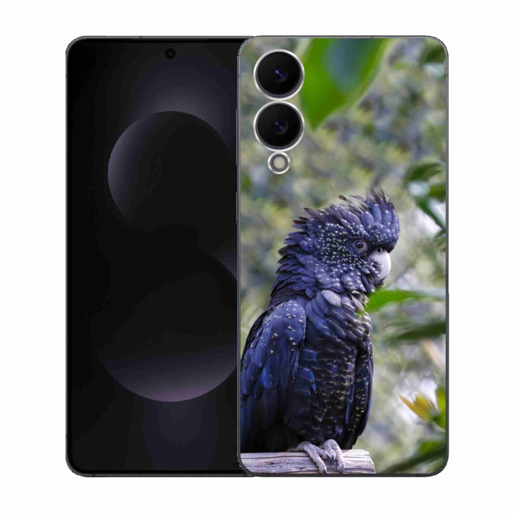 Gélový kryt mmCase na Samsung Galaxy S25 Edge - papagáj kakadu čierny