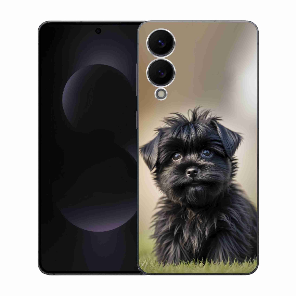 Gélový kryt mmCase na Samsung Galaxy S25 Edge - roztomilý čierny psík