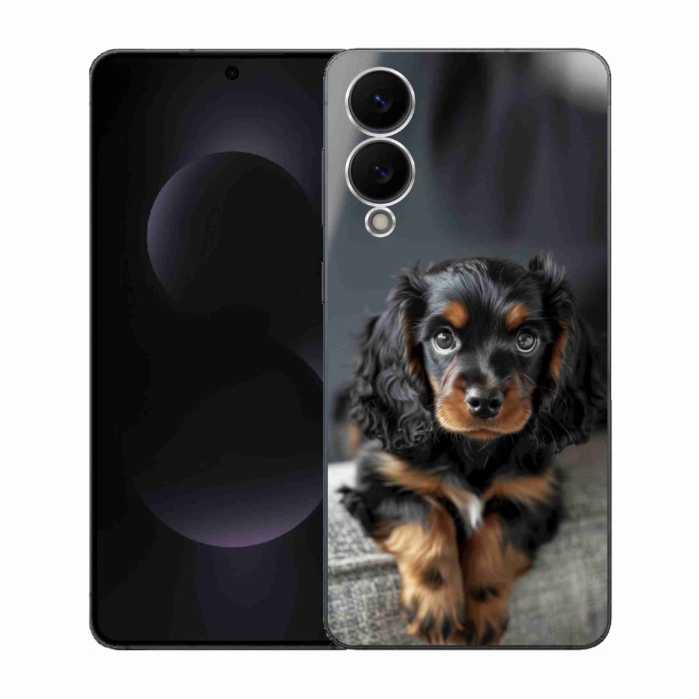 Gélový kryt mmCase na Samsung Galaxy S25 Edge - roztomilý dlhosrstý jazvečík