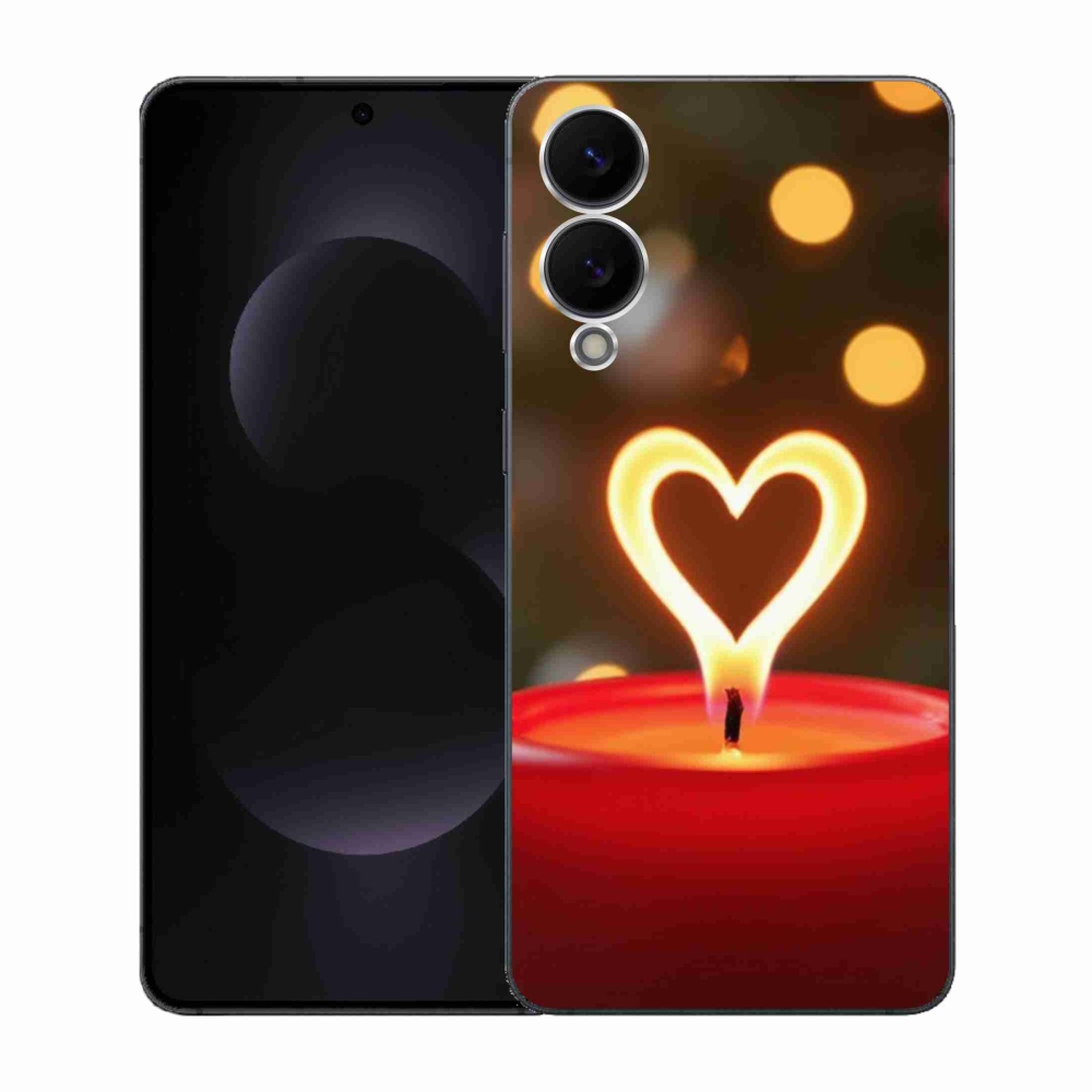 Gélový kryt mmCase na Samsung Galaxy S25 Edge - srdce z plameňa