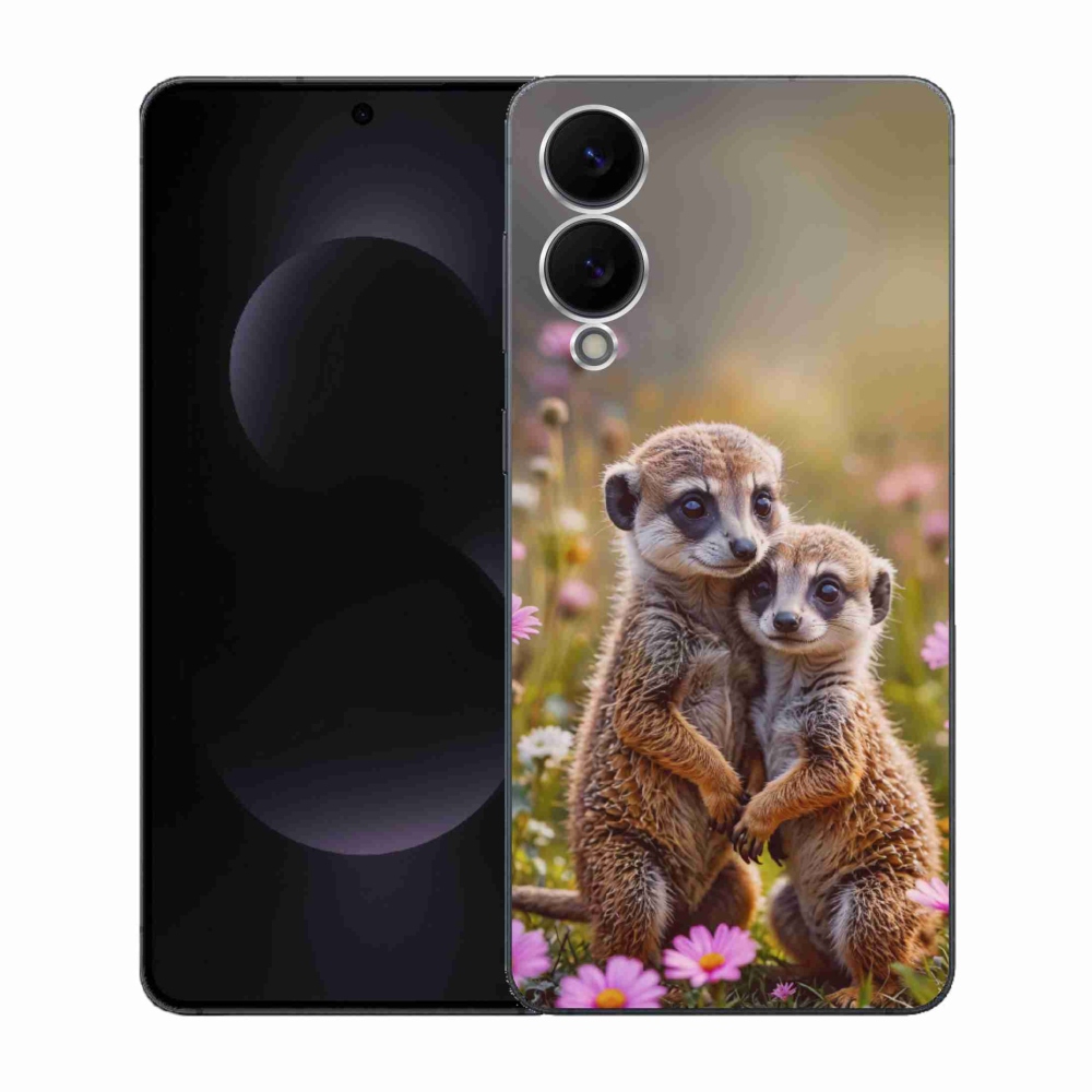 Gélový kryt mmCase na Samsung Galaxy S25 Edge - surikatí duo