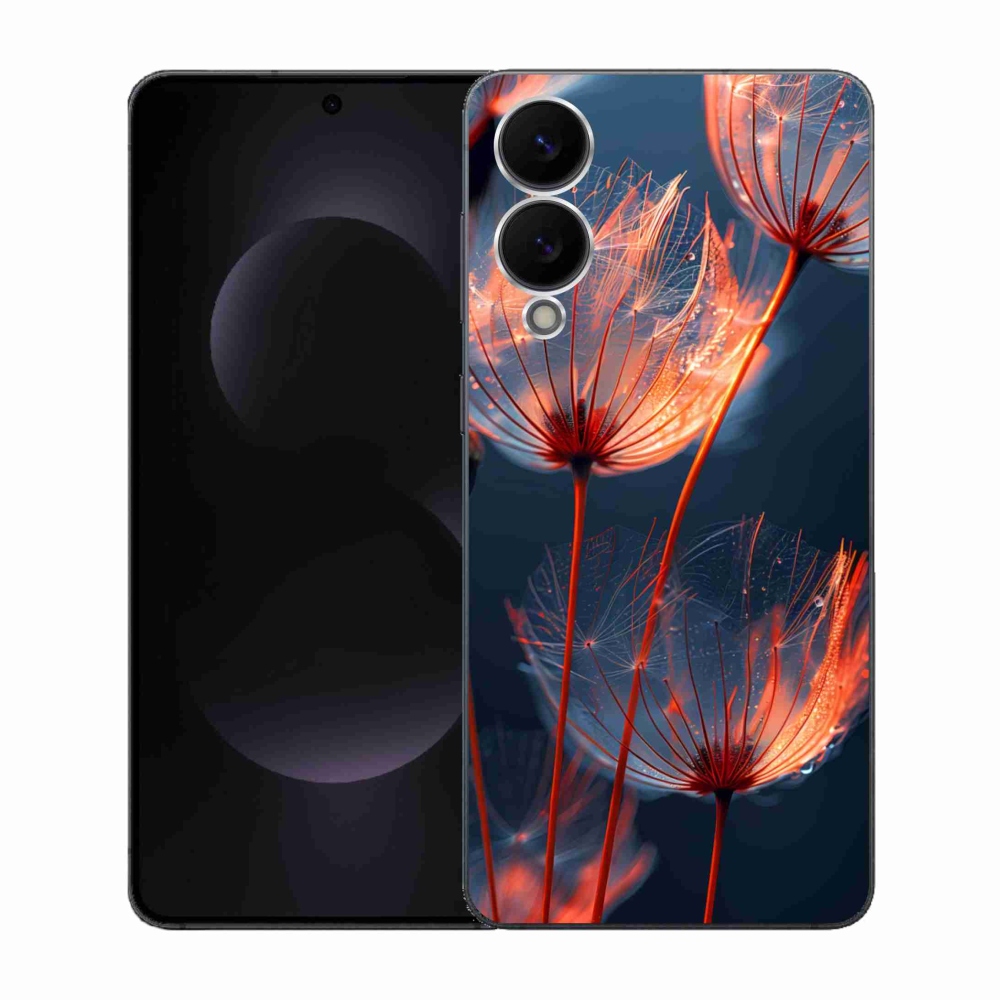 Gélový kryt mmCase na Samsung Galaxy S25 Edge - svetielkujúce páperie