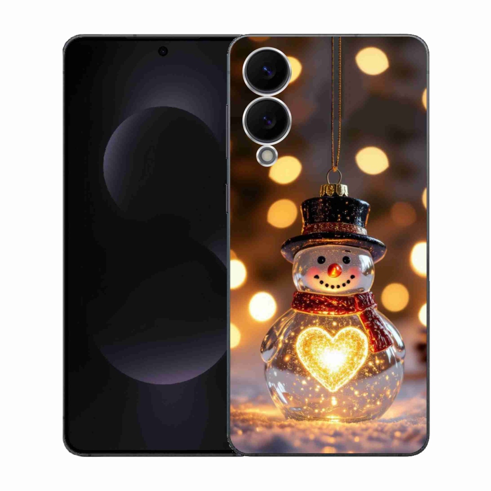 Gélový kryt mmCase na Samsung Galaxy S25 Edge - svietiaci vianočný snehuliak