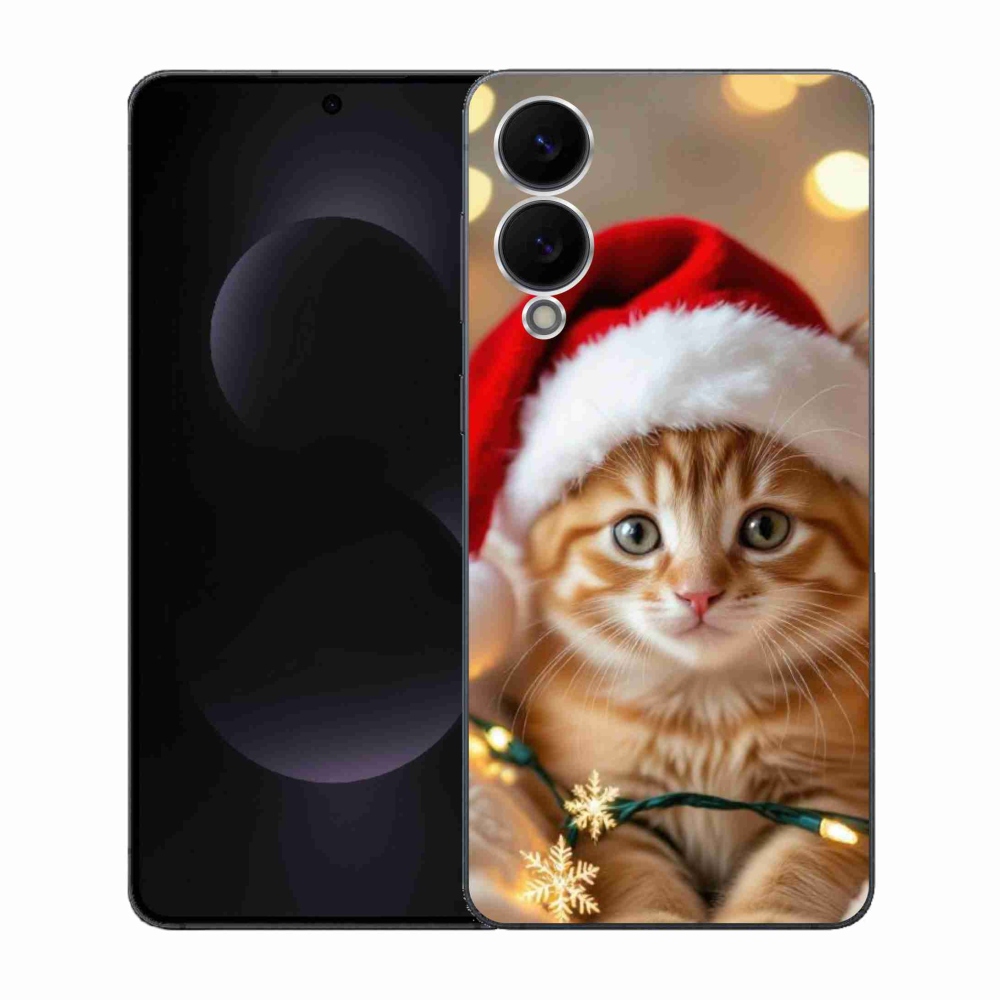 Gélový kryt mmCase na Samsung Galaxy S25 Edge - vianočné mačiatko