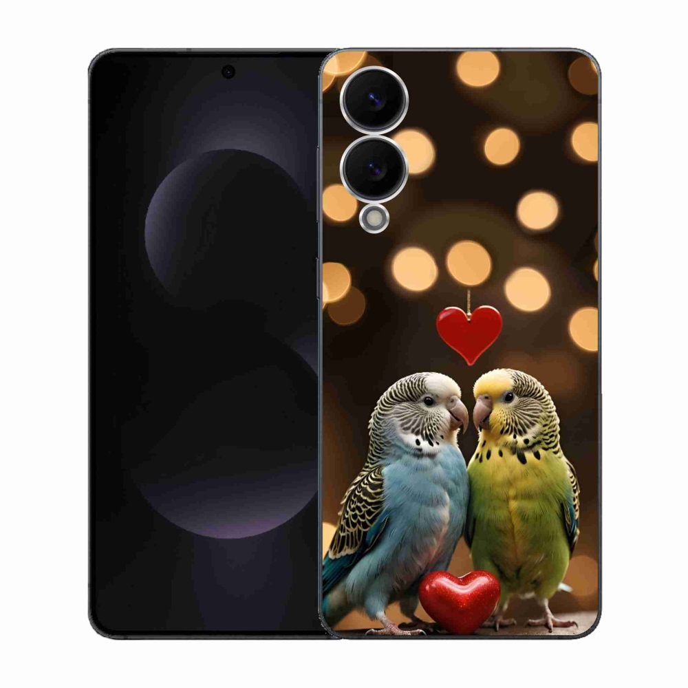 Gélový kryt mmCase na Samsung Galaxy S25 Edge - zamilovaní papagáje