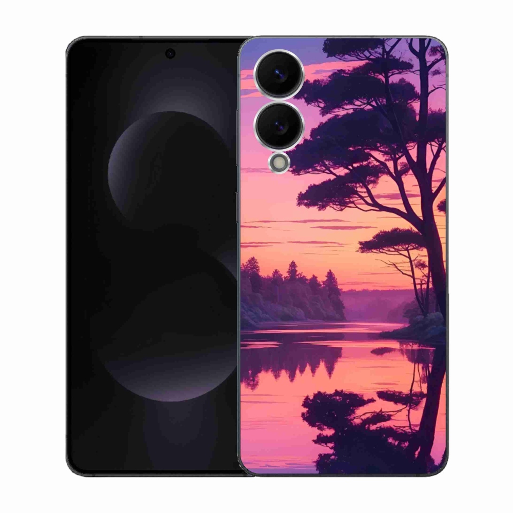 Gélový kryt mmCase na Samsung Galaxy S25 Edge - západ slnka nad jazerom