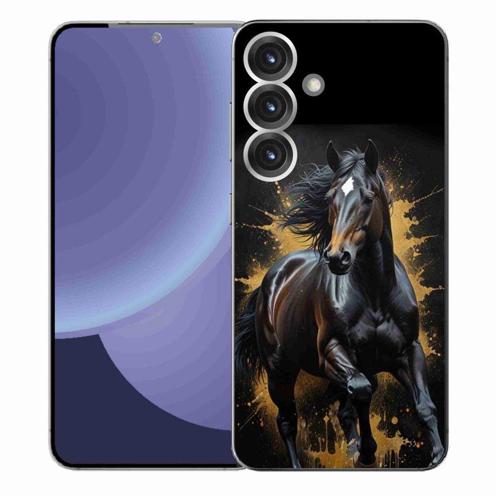 Gélový kryt mmCase na Samsung Galaxy S25+ - elegantný čierny žrebec