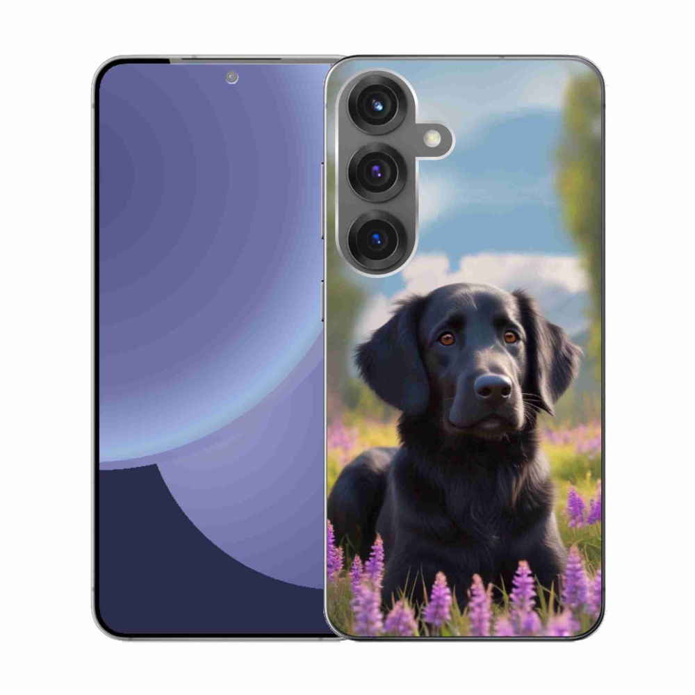 Gélový kryt mmCase na Samsung Galaxy S25 - elegantný čierny retriever