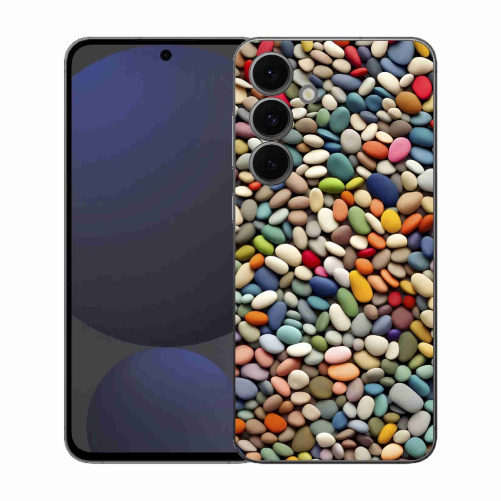 Gélový kryt mmCase na Samsung Galaxy S25 FE - farebné kamienky 2