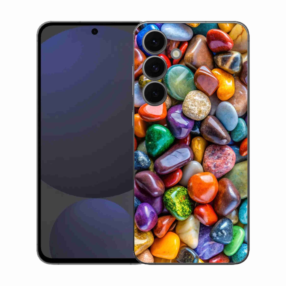 Gélový kryt mmCase na Samsung Galaxy S25 FE - farebné kamienky
