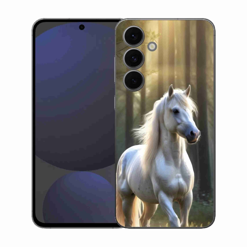 Gélový kryt mmCase na Samsung Galaxy S25 FE - biely kôň 3