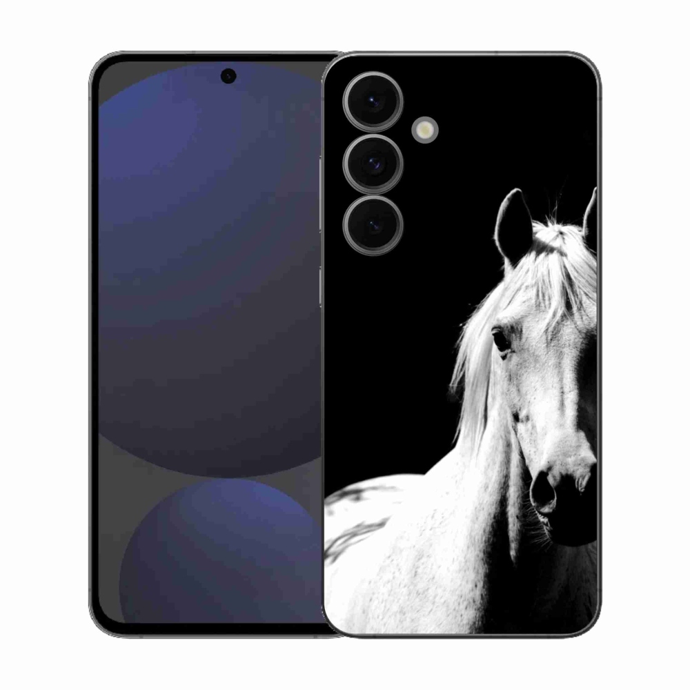 Gélový kryt mmCase na Samsung Galaxy S25 FE - biely kôň 5